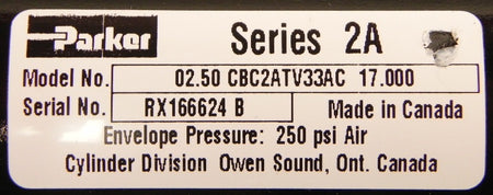 Parker Pneumatic Cylinder 2.5" DIA X 17" CBC2ATV33AC - Advance Operations