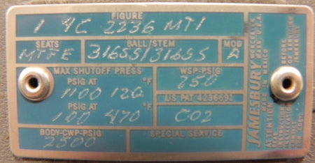 Neles-Jamesbury Ball Valve 1" 4C-2236MT-1 - Advance Operations