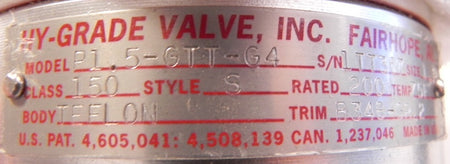 Hy-Grade 1-1/2" PTFE Teflon Check Valve P1.5-GTT-G4 For Corrosive Application - Advance Operations