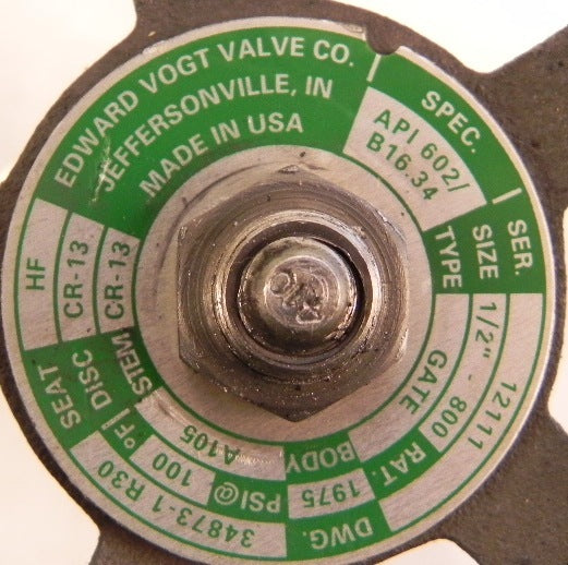 Vogt Gate Valve 1/2" Weld Class 800 Steel - Advance Operations