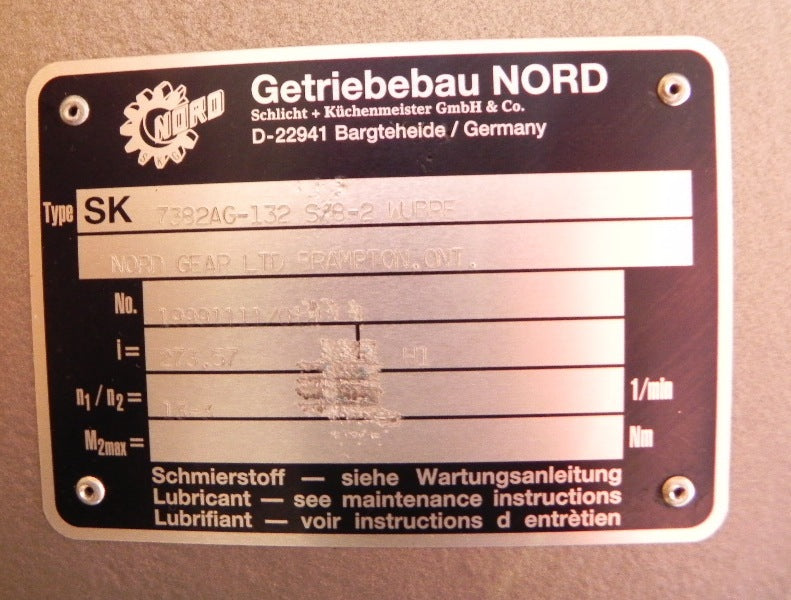 Nord Gear Reducer SK7382AG-132 S/8-2 Wubrez - Advance Operations