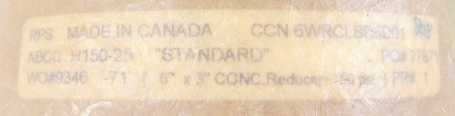 RPS ABCO Fiberglass FRP Concentric Reducer 6" x 3" - Advance Operations
