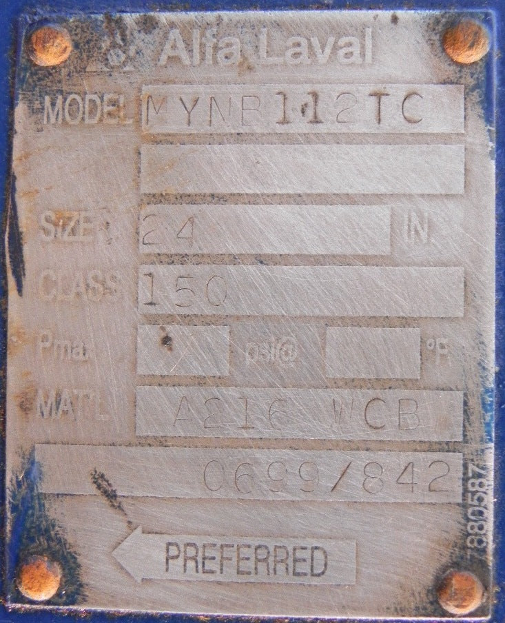 Alfa Laval / Saunders Butterfly Valve / Gear MYNB 112TC - Advance Operations