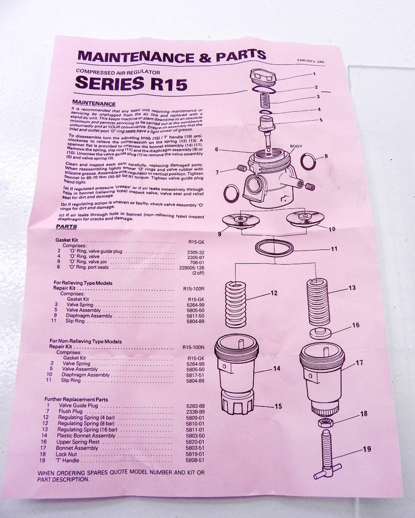 Regulator Kit R15-100R - Advance Operations