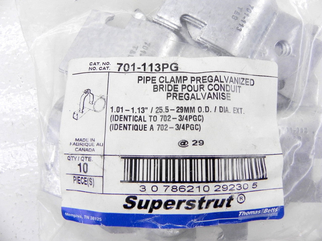 Thomas & Betts Superstrut Pipe Clamp 701-113PG (25) - Advance Operations