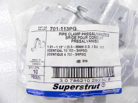 Thomas & Betts Superstrut Pipe Clamp 701-113PG (25) - Advance Operations