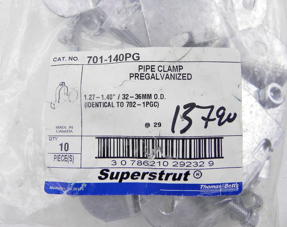 Thomas & Betts Superstrut Pipe Clamp 701-140PG (20) - Advance Operations