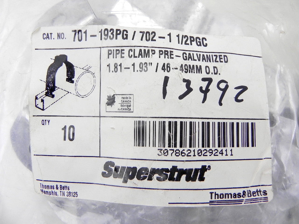 Thomas & Betts Superstrut Pipe Clamp 702-193PG  (50) - Advance Operations