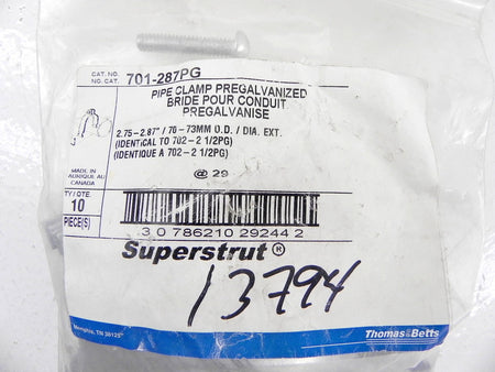 Thomas & Betts Superstrut Pipe Clamp 701-287PG (20) - Advance Operations