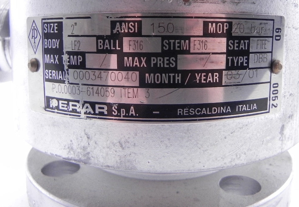 Perar Floating Ball Valve 2" - Advance Operations