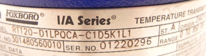 Foxboro Temperature Transmitter RTT20-D1LPQCA-C1D5K1L1 - Advance Operations