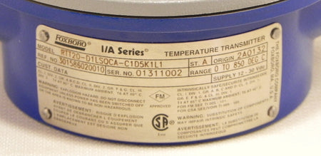Foxboro 18" Temperature Transmitter RTT20-D1LSQCA-C1D5K1L1 FOXCOM I/A Series - Advance Operations