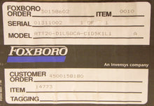 Load image into Gallery viewer, Foxboro 18&quot; Temperature Transmitter RTT20-D1LSQCA-C1D5K1L1 FOXCOM I/A Series - Advance Operations

