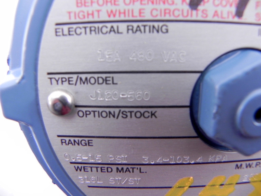 United Electric Pressure Switch J120-560 - Advance Operations