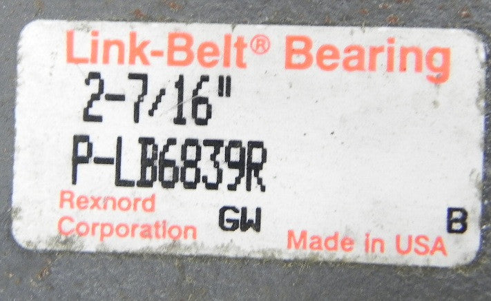 Rexnord Link-Belt Pillow Block Bearing Housing P-LB6835R 2-7/16" - Advance Operations
