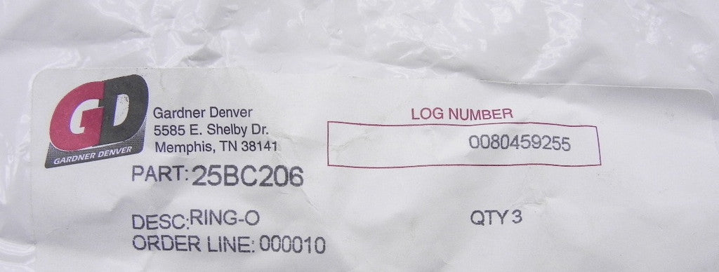 Gardner Denver O-Ring Seal 25BC206 (Lot of 4) - Advance Operations