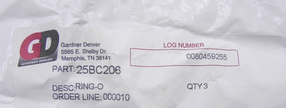 Gardner Denver O-Ring Seal 25BC206 (Lot of 4) - Advance Operations