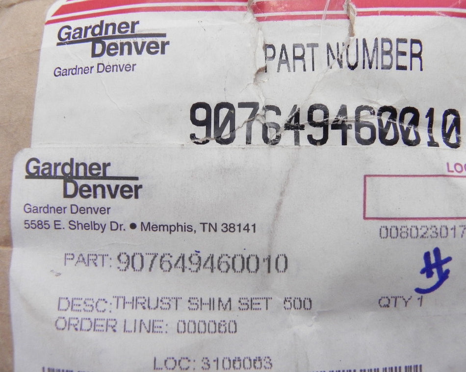 Gardner Denver Thrust Shim Set 500 - Advance Operations