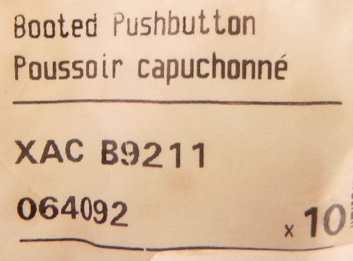 Telemecanique Booted Push Button XACB-9211 (Lot of 10) - Advance Operations