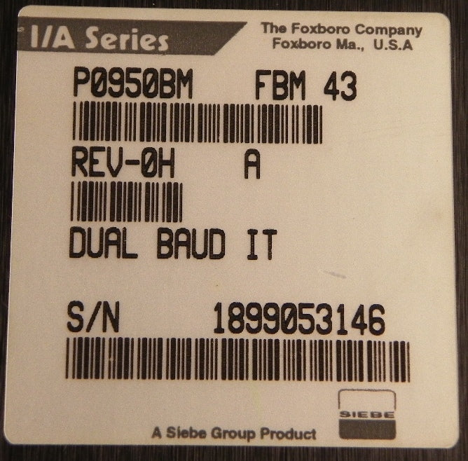 Foxboro FBM43 Dual Baud IT Interface P0950BM Free 2 Year Warranty - Advance Operations
