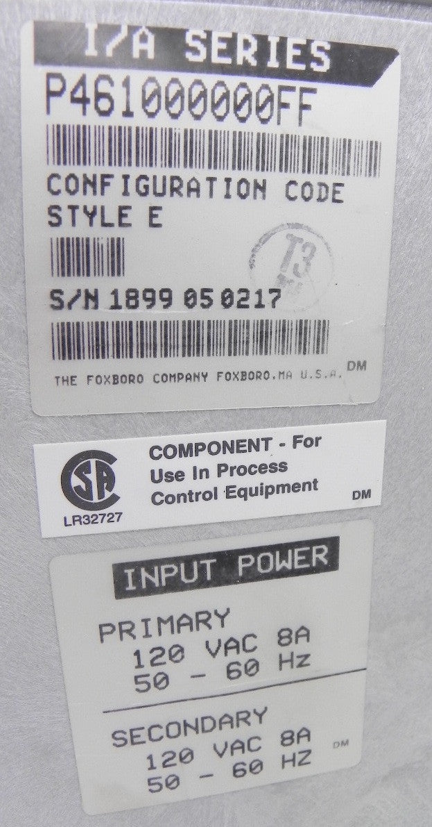 Foxboro Chassis 8 Slots & IPM02 P461000000FF & Power Supply P0904HA - Advance Operations
