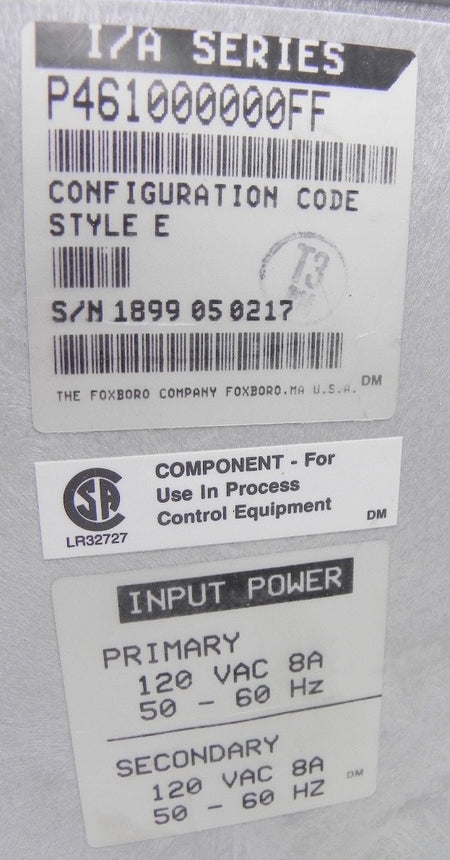 Foxboro Chassis 8 Slots & IPM02 P461000000FF & Power Supply P0904HA - Advance Operations