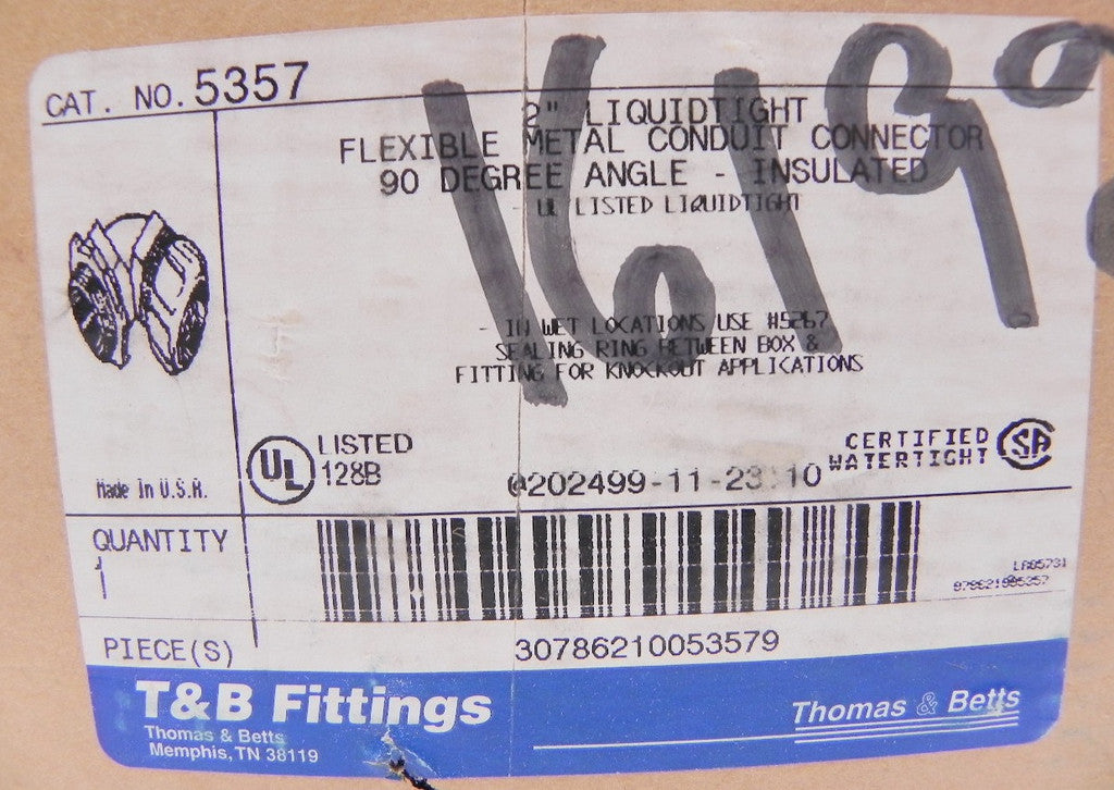 Thomas & Betts Liquidtight 90 Deg Connector 2" 5357 - Advance Operations