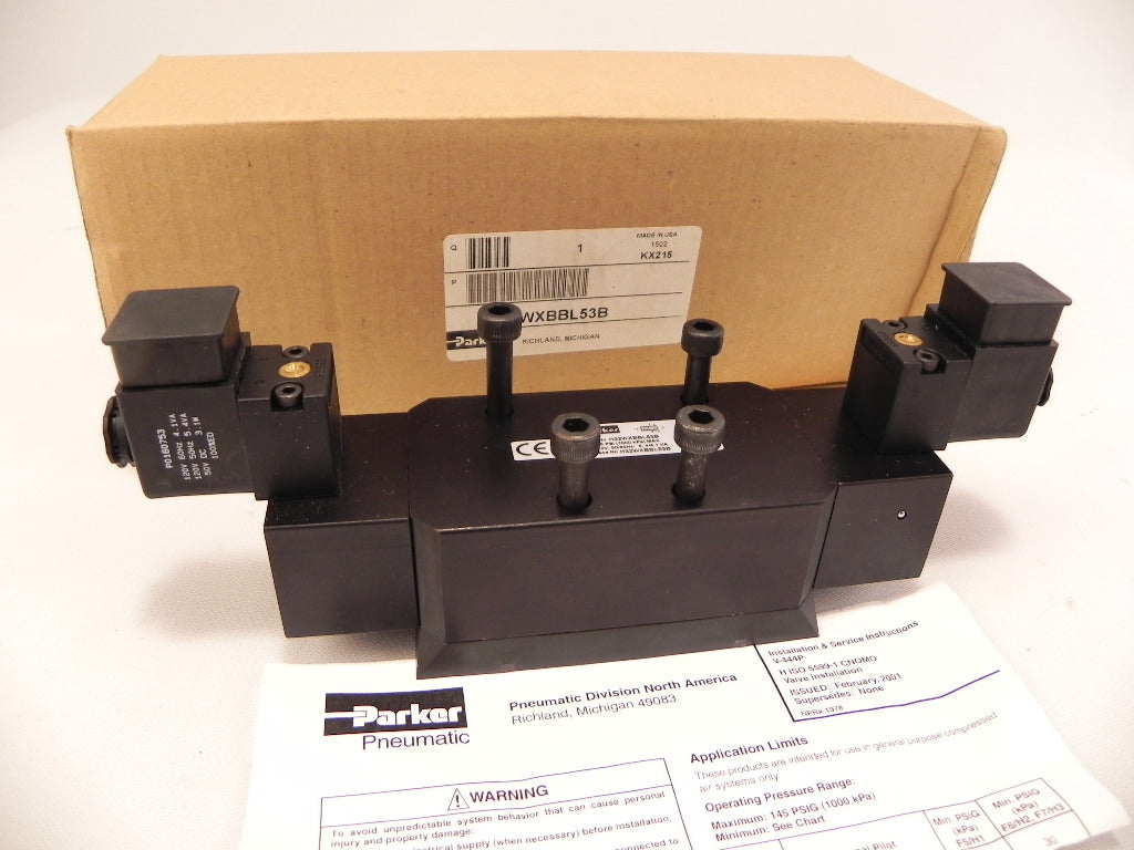 Parker Pneumatic Solenoid Valve 1/2" NPT H32WXBBL53B - Advance Operations
