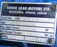Load image into Gallery viewer, Bauer Gear Motor Speed Reducer /Gearbox AG93-12/SN Ratio 267.6 / 1 - Advance Operations

