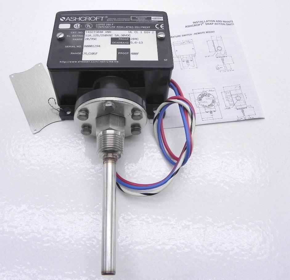 Ashcroft Temperature Switch T432TS040 XNH - Advance Operations