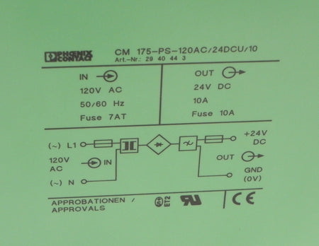 Phoenix Contact Power Supply CM175-PS-120AC/24DCU/10 - Advance Operations