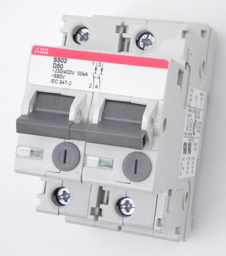 ABB 2 Poles 50 A Circuit Breaker S502-D50 - Advance Operations