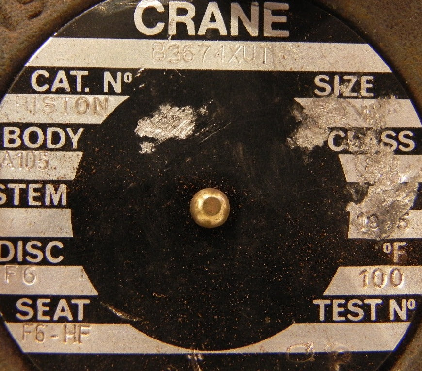 Crane 1" Class 800 Check Valve Piston - Advance Operations
