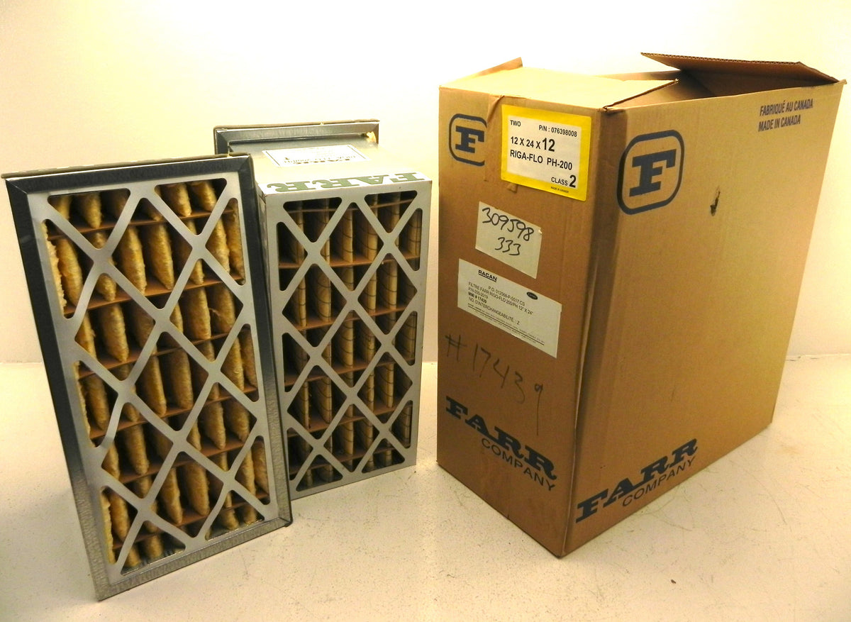 Camfil Farr Riga-Flo 12" x 24" x 12" Air Filter 076398008 200/PH  (Lot of 2) - Advance Operations
