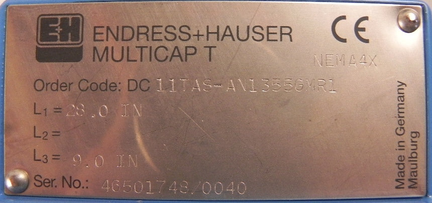 Endress+Hauser Level Probe Multicap T DC11TAS & FEC 22 Module - Advance Operations