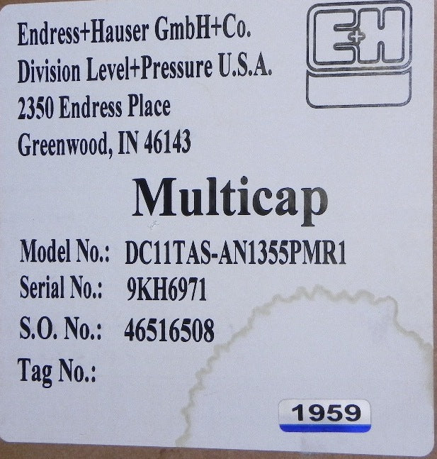 Endress+Hauser Level Switch DC11TAS-AN1355PMR1 - Advance Operations