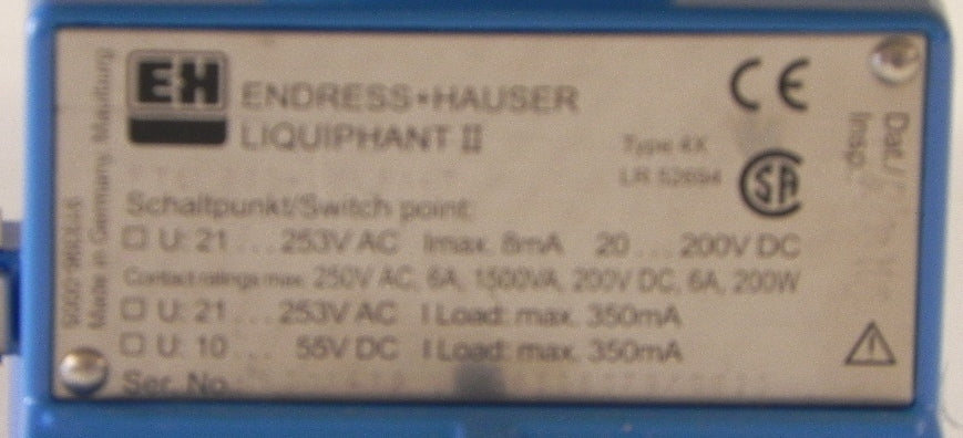 Endress+Hauser Liquiphant II Level Switch FTL 360-UYY9A4T - Advance Operations