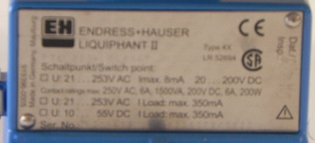 Endress+Hauser Liquiphant II Level Switch FTL 360-UYY9A4T - Advance Operations