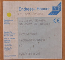 Load image into Gallery viewer, Endress+Hauser Liquiphant II Level Switch FTL 360-UYY9A4T - Advance Operations
