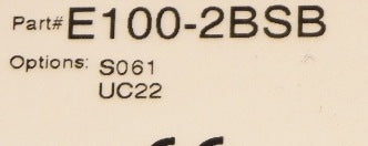 United Electric Temperature Switch E100-2BSB-S061-UC22 - Advance Operations