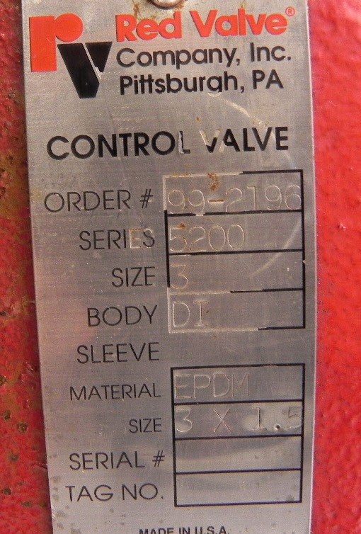 Red Valve Control Pinch Valve Series 5200 - Advance Operations