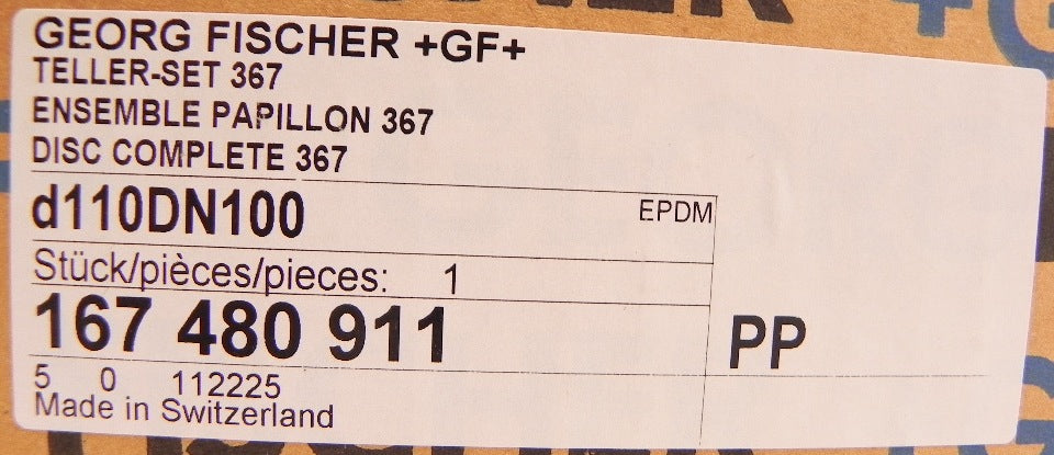Georg Fisher +GF+ Valve Disc Repair Kit Type 367 DN100  4" - Advance Operations