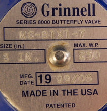 Load image into Gallery viewer, Grinnel Series 8000 Butterfly Valve 3&quot; WC-81X1-7 - Advance Operations
