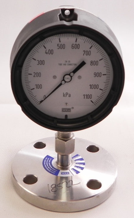 Wika Pressure Gauge w/ Seal Diaphragm 0-1100 kPa 4-1/2" - Advance Operations