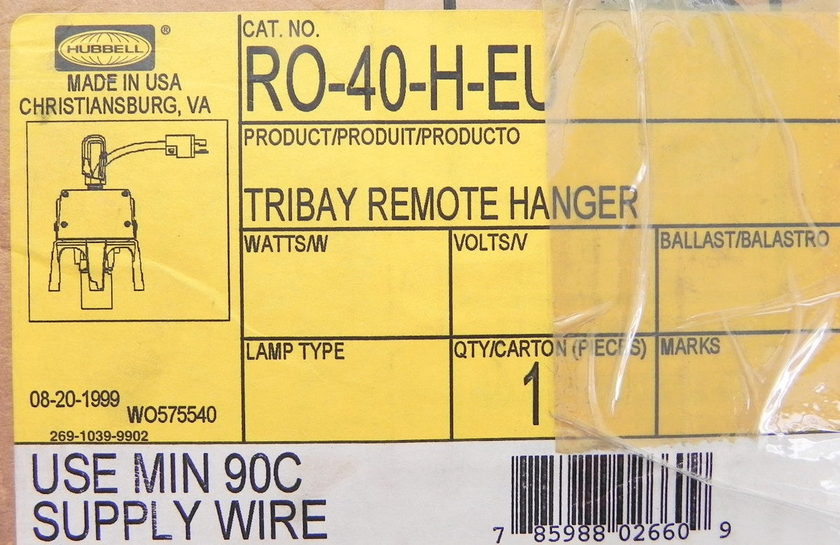 Hubbell Tribay Remote Hanger RO-40-H-EU - Advance Operations