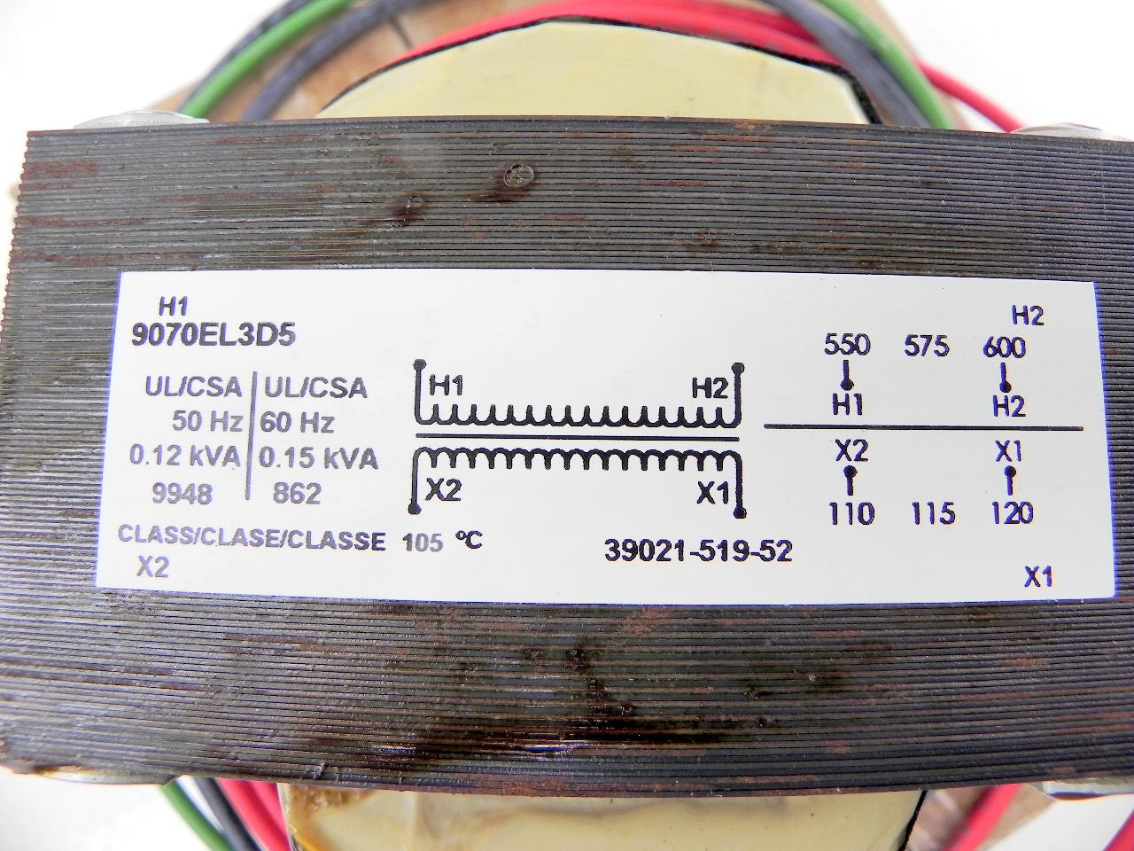 Square D Industrial Control Transformer 9070EL3D5 - Advance Operations