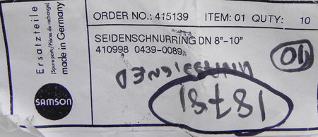 Samson Valve Trim PTFE 0439-0089 (Lot of 10) - Advance Operations