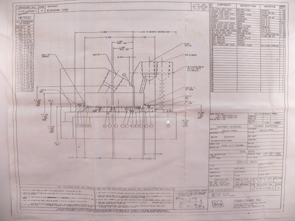 John Crane Mechanical Seal Type 81T DBL 2-3/4" - Advance Operations