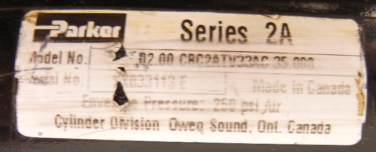 Parker Pneumatic Cylinder 2" X 35" CBC2ATV33AC - Advance Operations