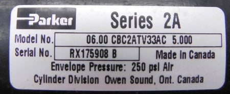 Parker Pneumatic Cylinder CBC2ATV33AC - Advance Operations
